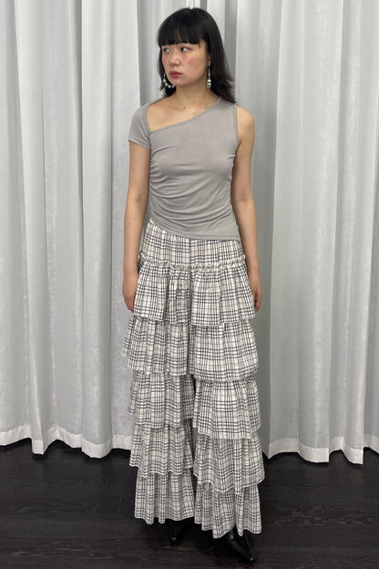 Plaid Wide-Leg Pants