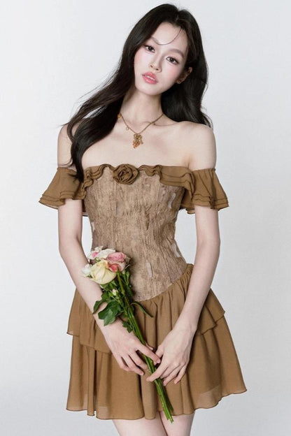 Veins One-Shoulder Dress