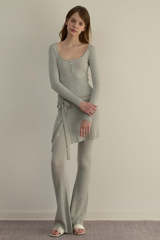 Romantic Knit Pants Set-Up