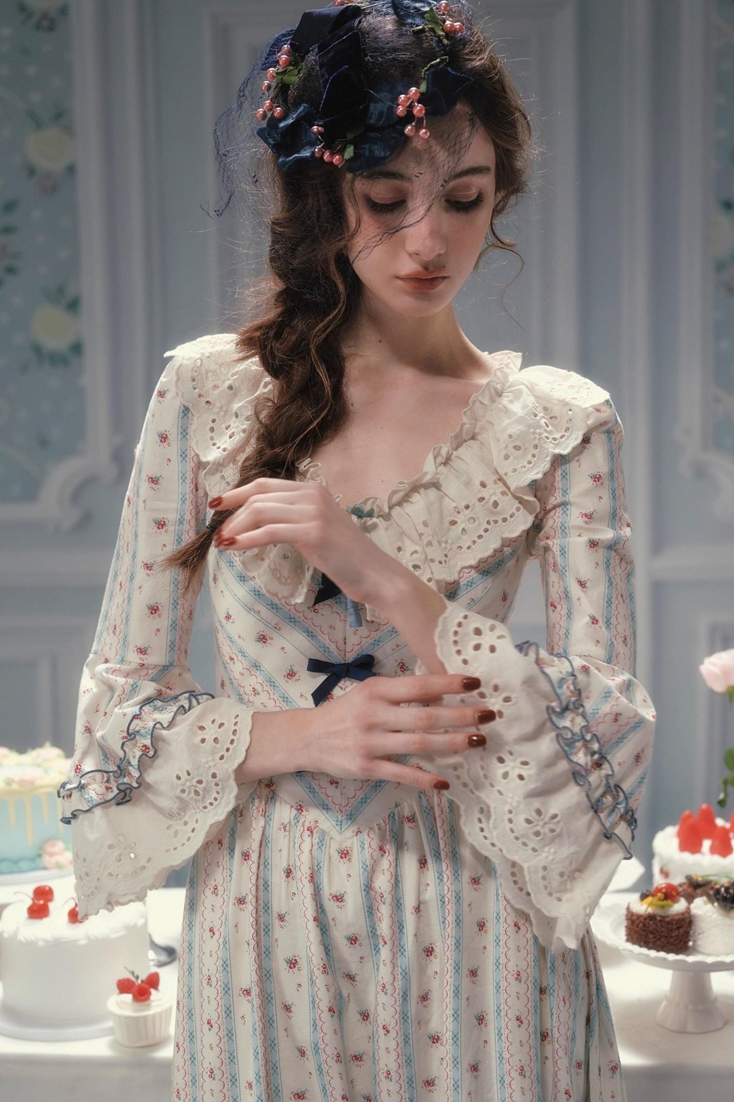 Versailles French Rustic Striped Dress