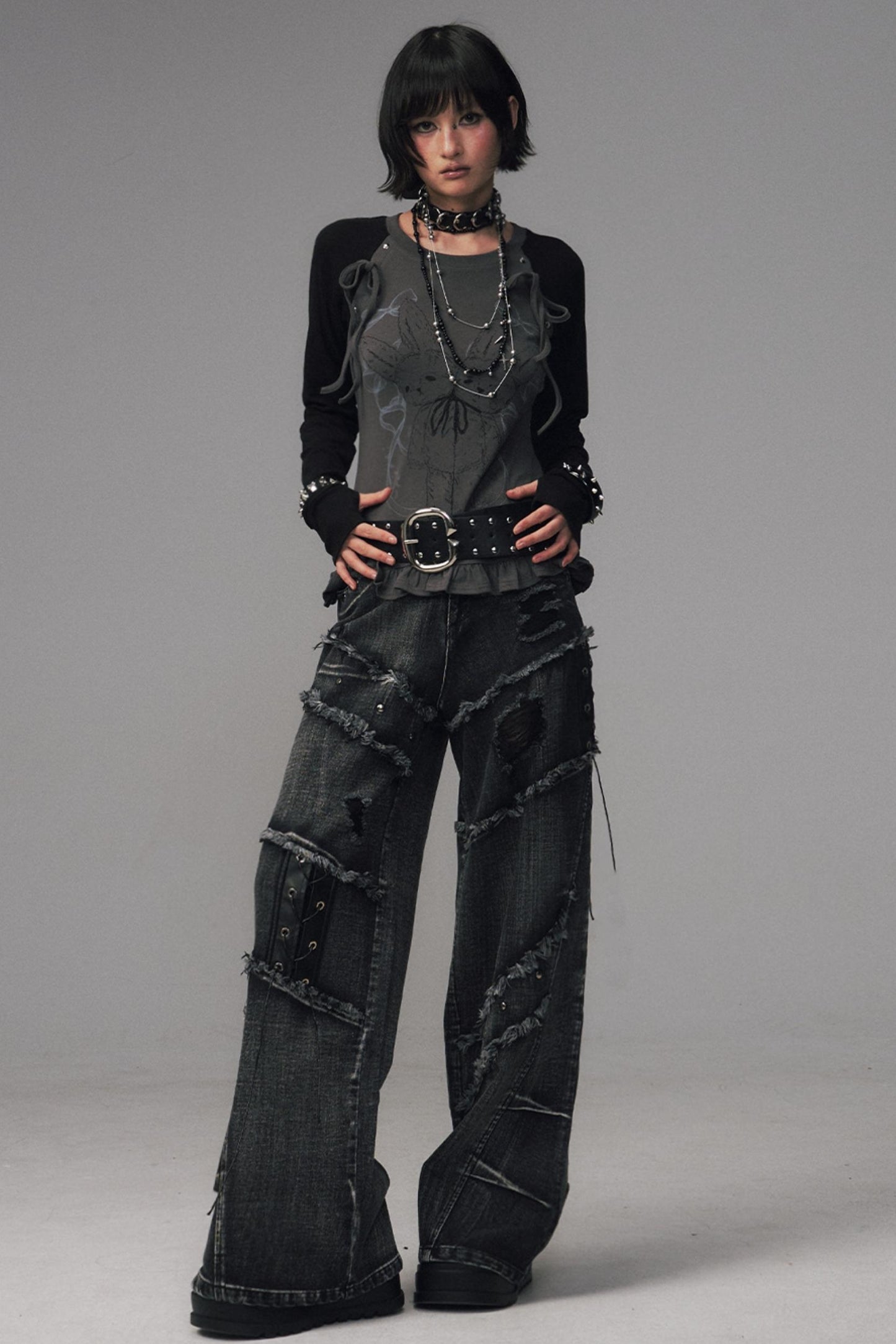 Garden Streetpunk Wide-Leg Jeans Pants