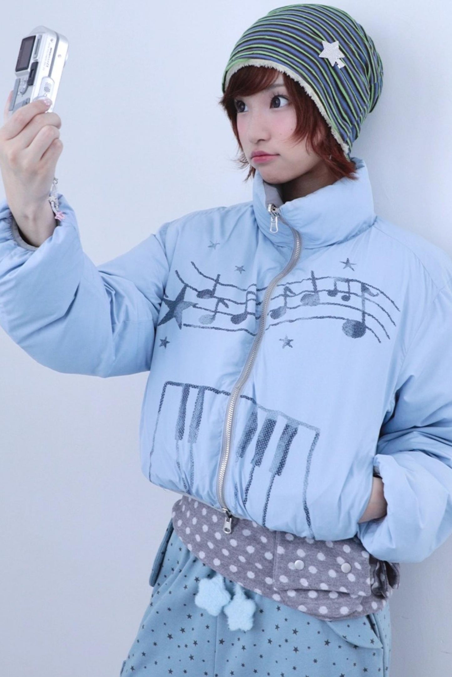 Dreamcore Blue Gray Reversible Padded Jacket