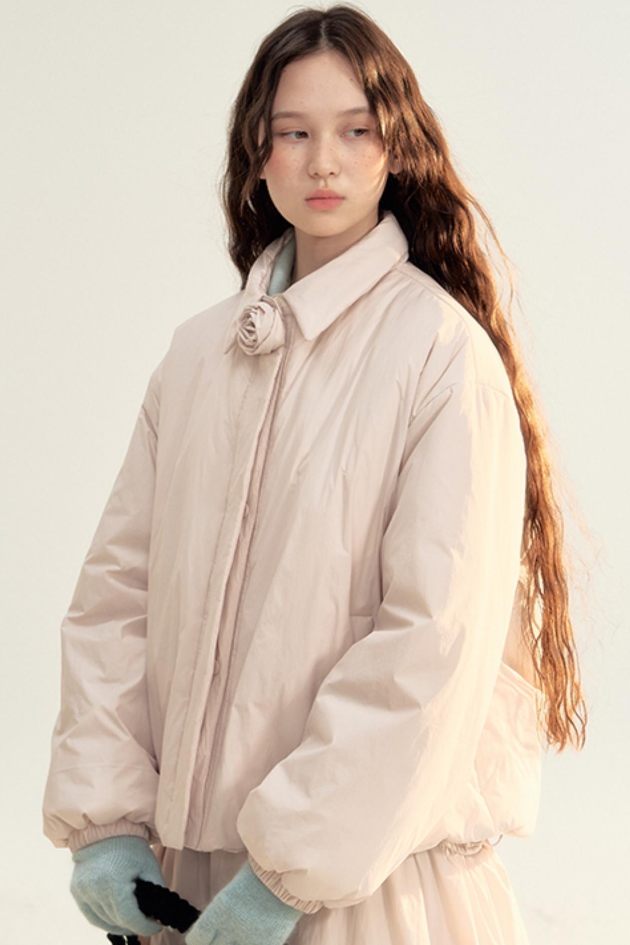 Iceland Pink Rose Padded Short Coat