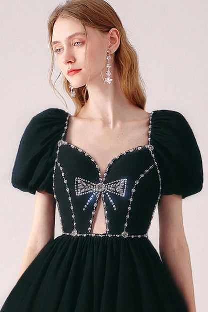 Chic Hollowed Black Dress