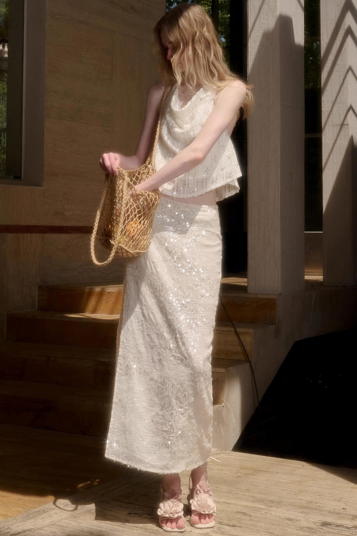 Elegant Starlit Top Skirt Set-Up