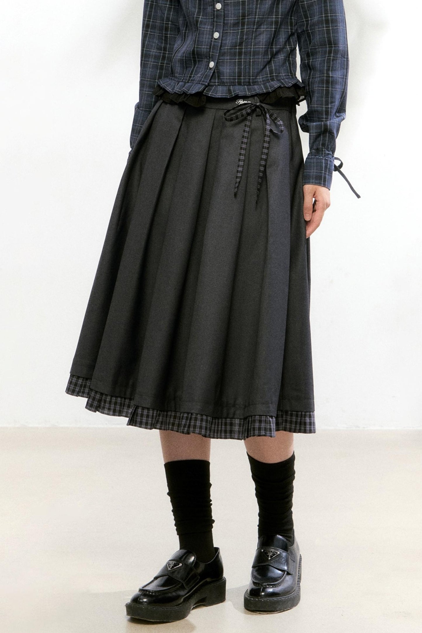 Autumn Pleated A-Line Skirt