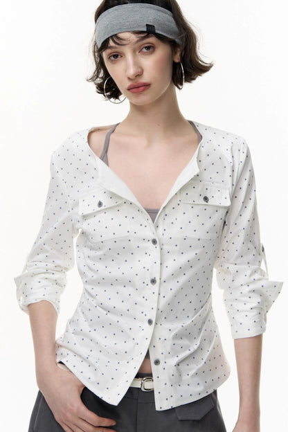 Retro Polka Dot Long Sleeve Shirt