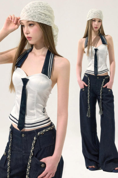 Pure Desire Navy Tube Top