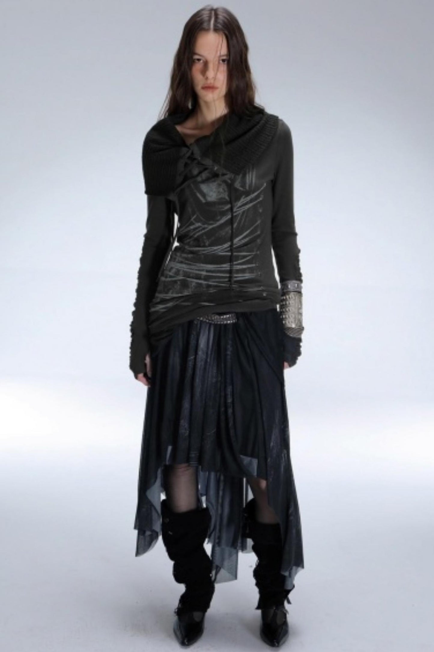 Stacked Collar Knit Top