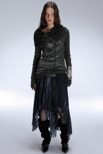 Stacked Collar Knit Top