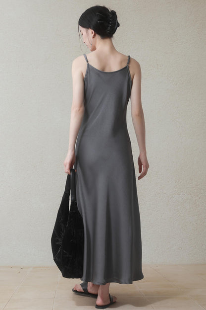 Plum Blossom Cardigan & Satin Dress Set