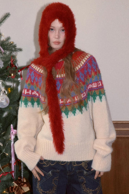 Brushed Fair Isle Winter Sweater