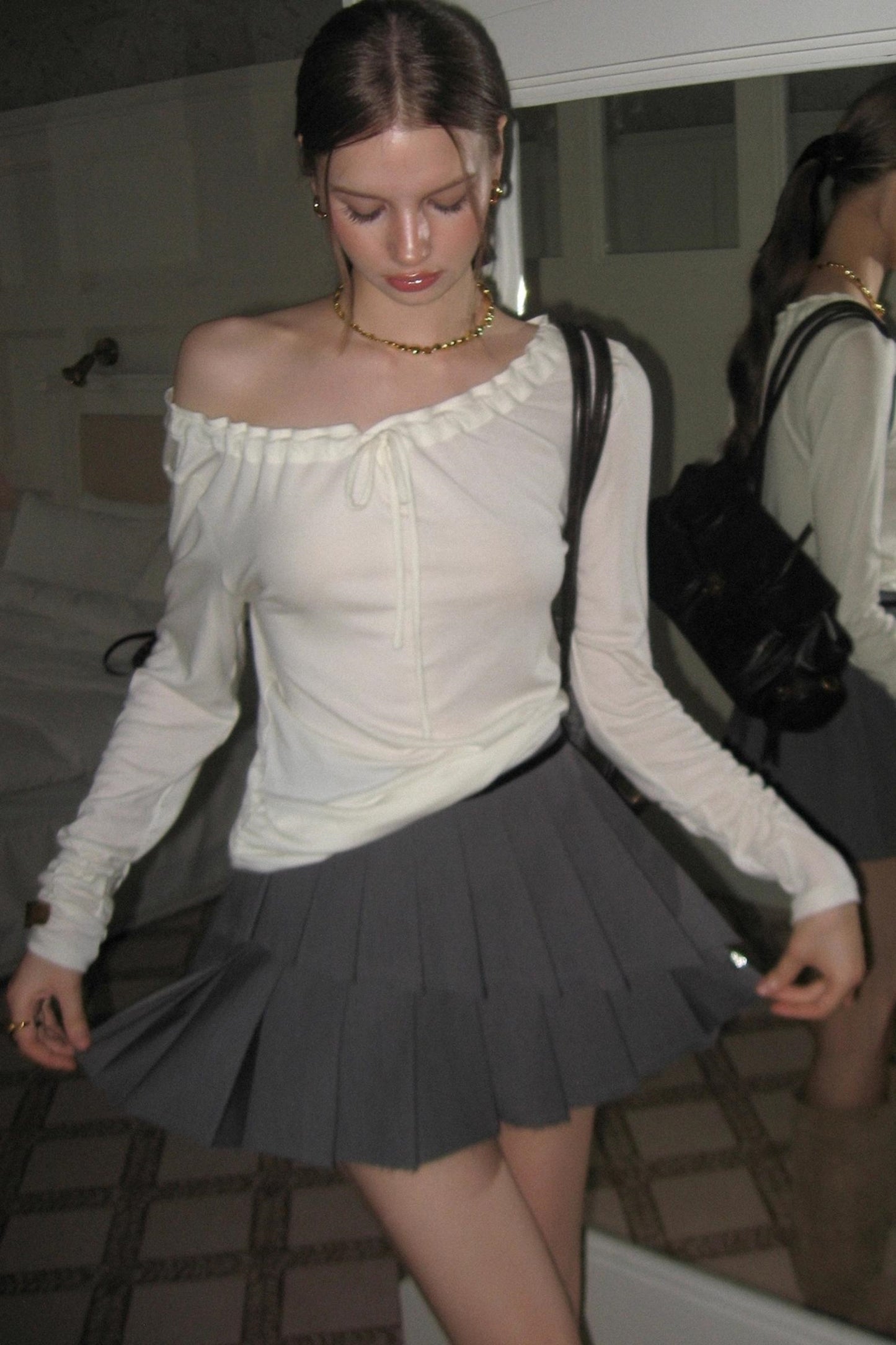 Irregular Hem A-Line Pleated Skirt