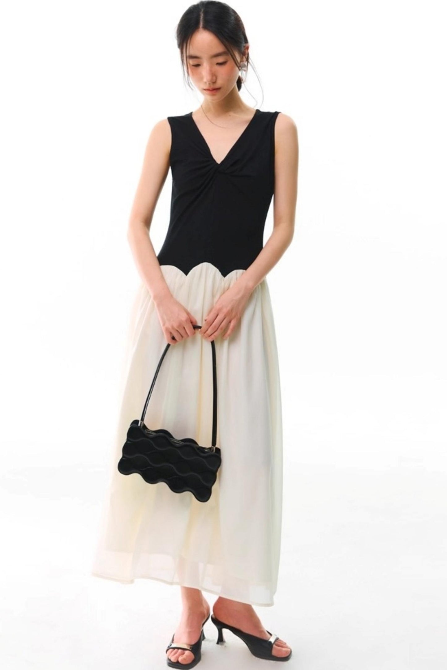 Sicilian Legend V-Neck Sleeveless Dress