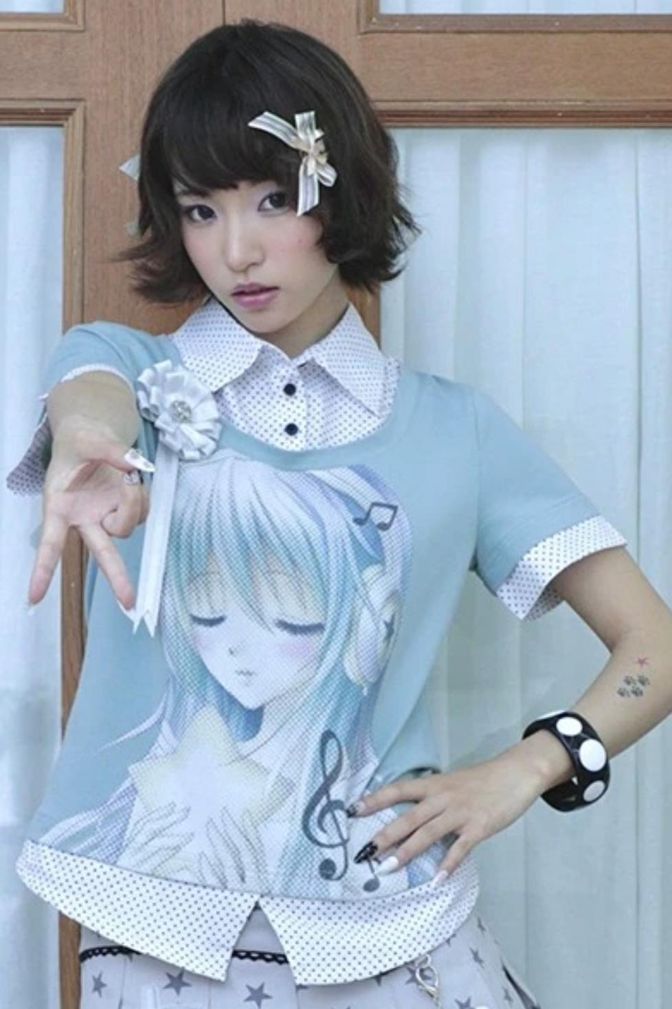 Y2K Polka Dot Fake Two-Piece Shirt