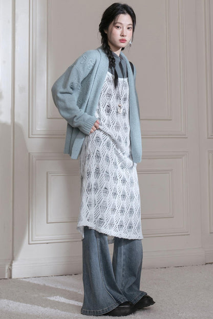 Hand-Cranked Jacquard Woolen Sweater Set