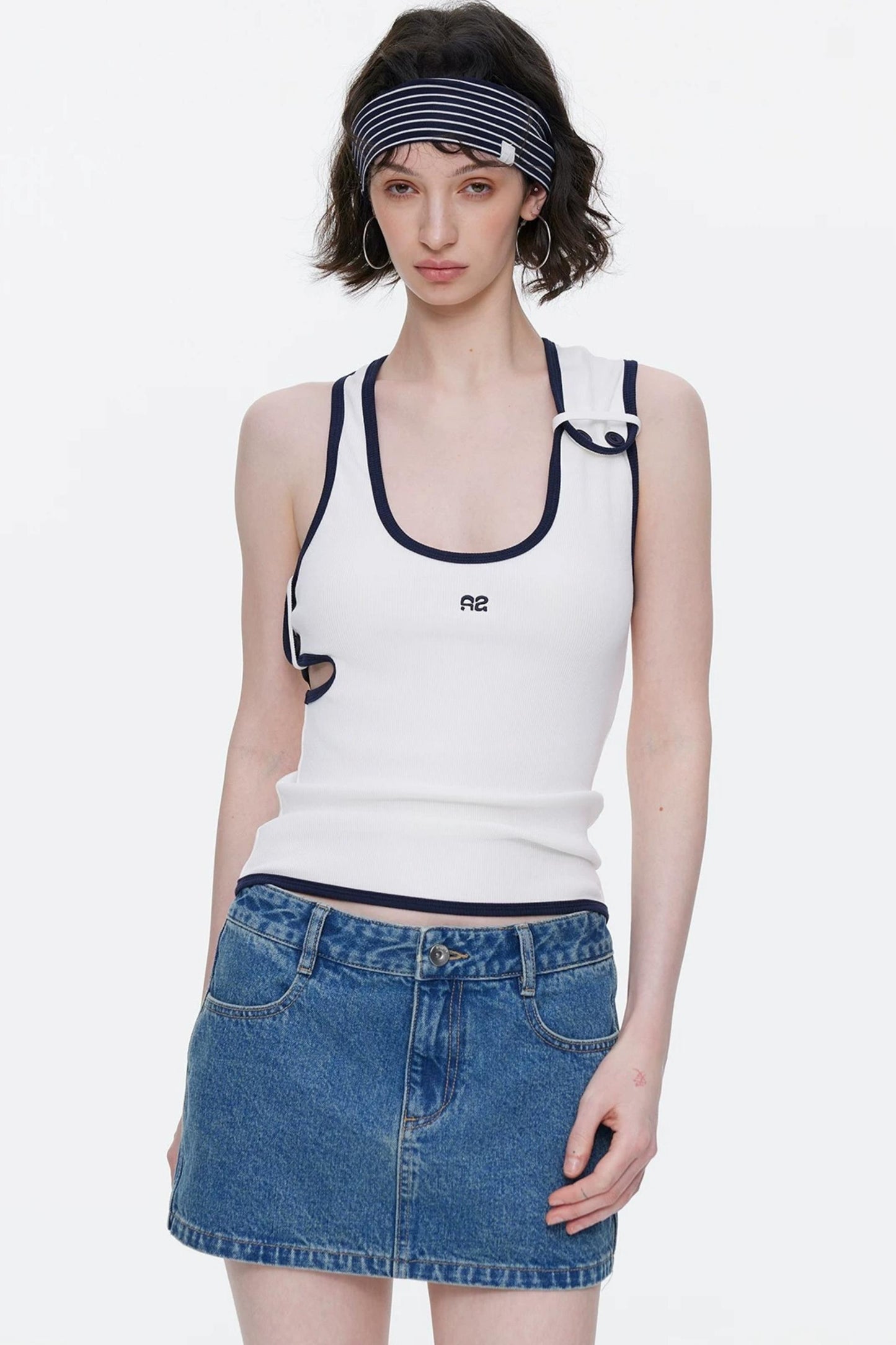 Asymmetrical Color-Blocking Tank Top
