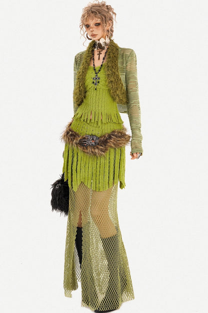 Ultra-Avant-Garde Frayed Cardigan