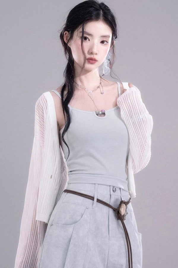 Seafoam Gardenia Tank Top