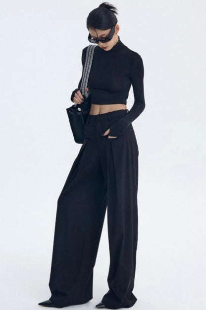 Intellectual Black Pleated Pants