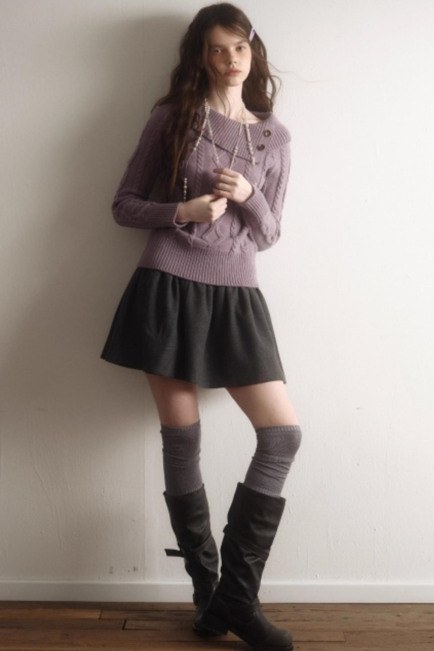 Artist-Created Retro Woolen Skirt