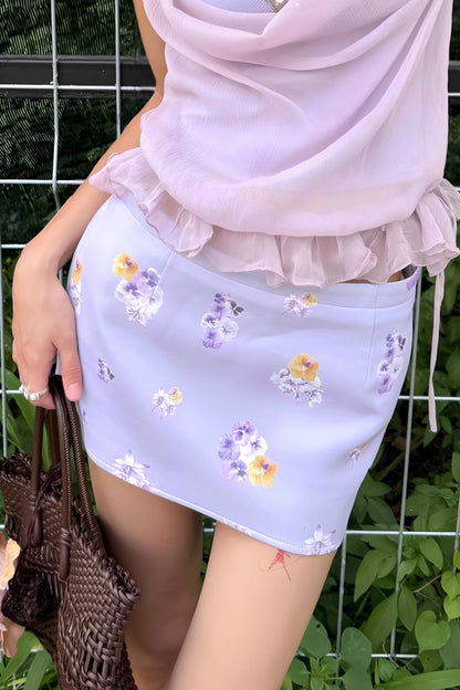 Silk Halter Top & Skirt Set-Up