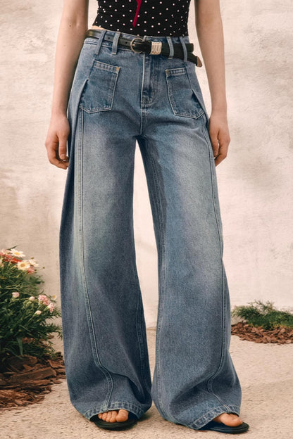 Summer Pleated Denim Pants