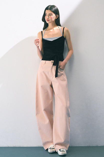 Pink Straight Leg Trousers