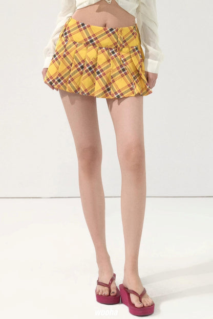 Sweet Pleated Short Skirt