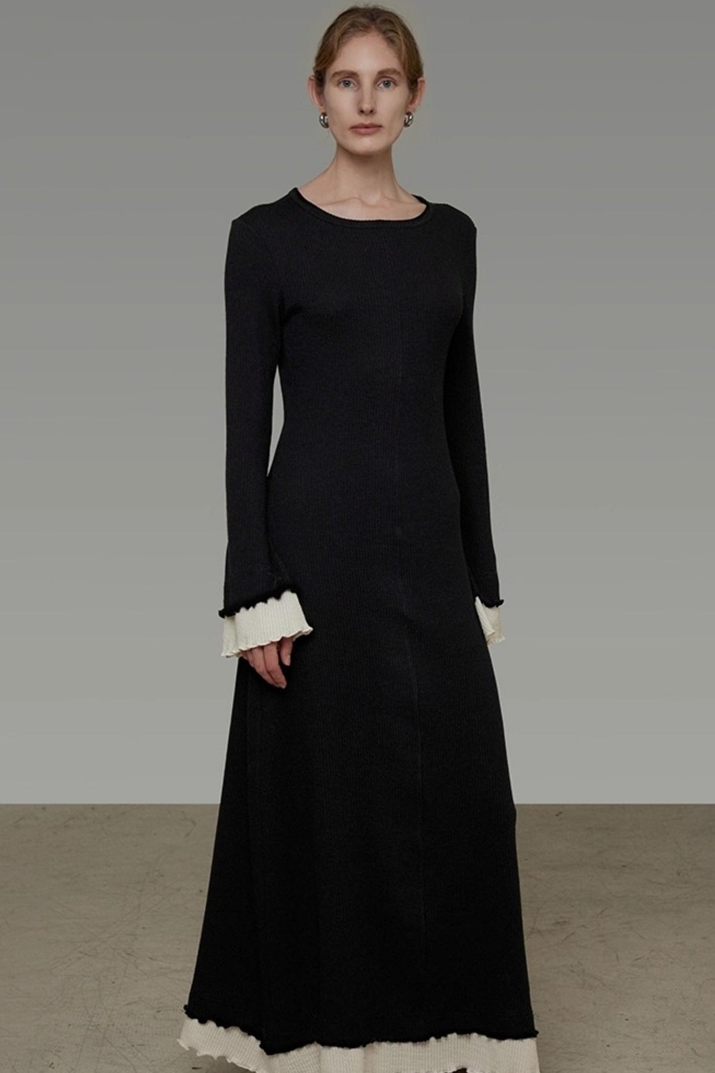 Flared Sleeve Slimming Dress