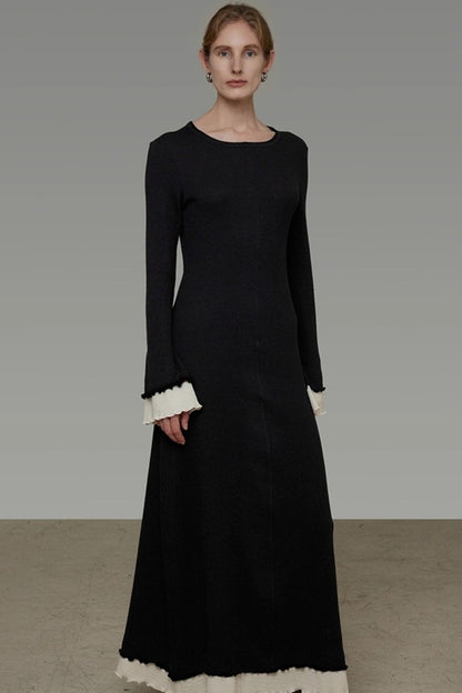 Flared Sleeve Slimming Dress