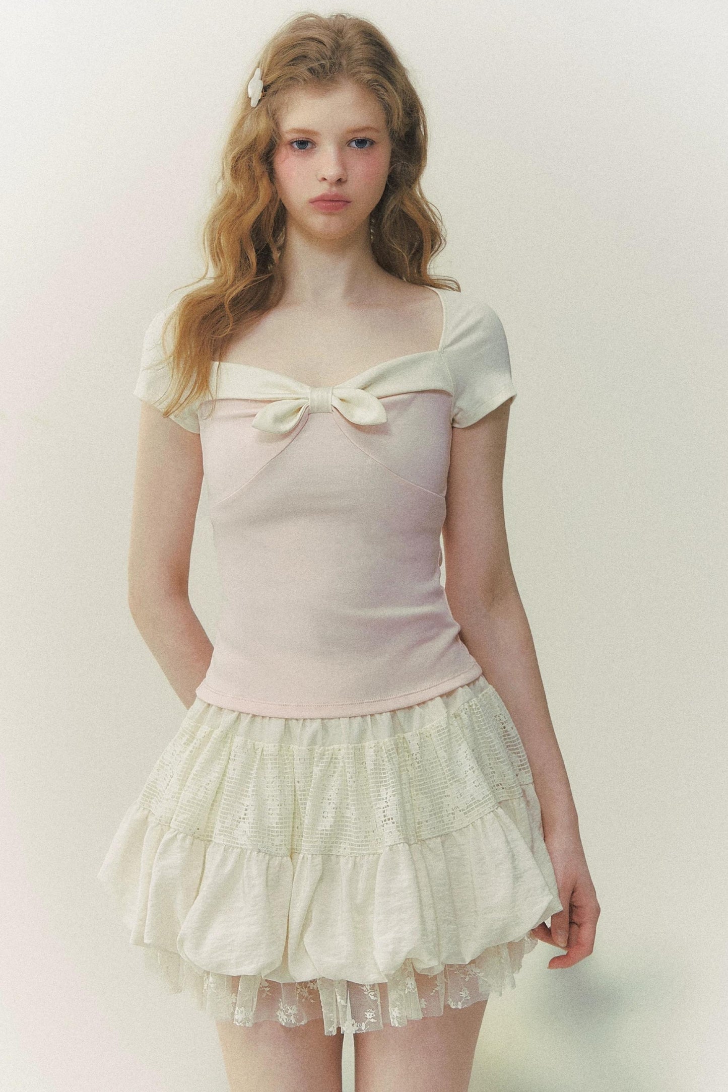 Preppy Bow Tie Blouse