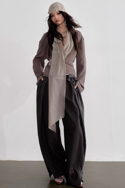 Falten Patchwork Laternenhose