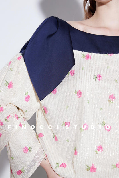 Sequin Rabbit Sleeve Shirt