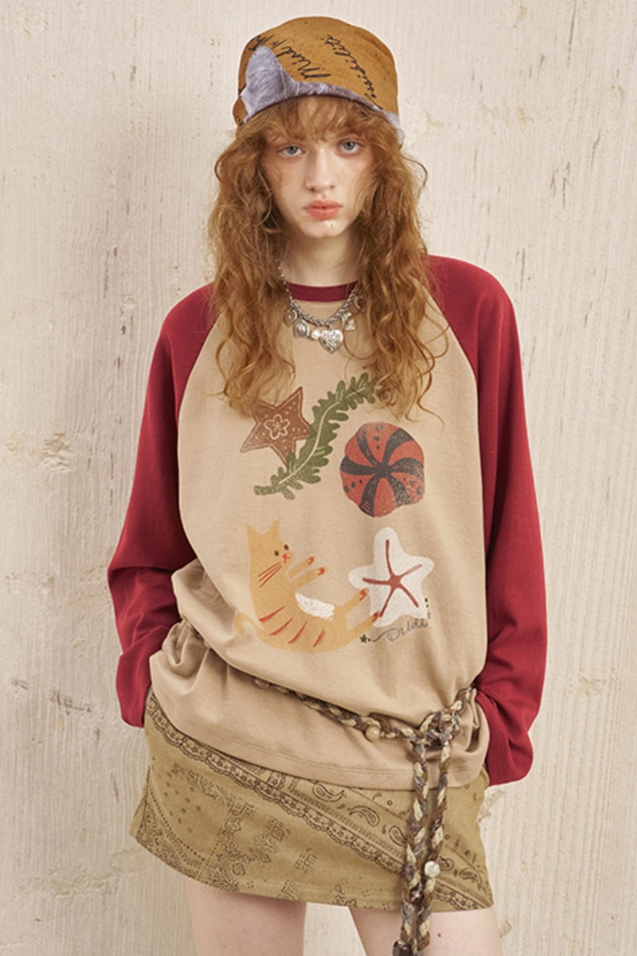 Ocean Kitten Thin Long Sleeve Top