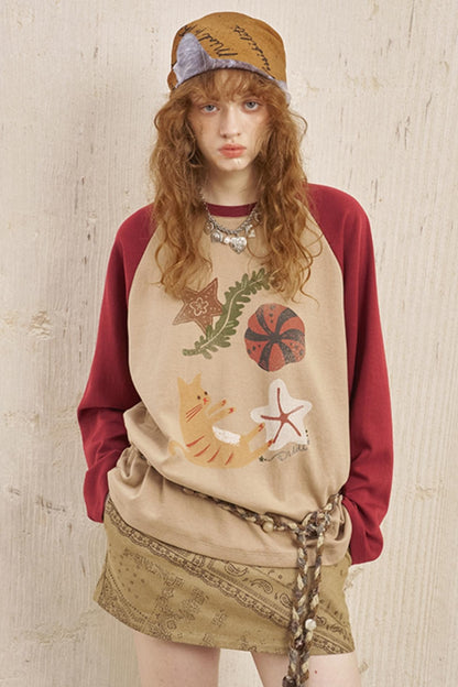 Ocean Kitten Thin Long Sleeve Top