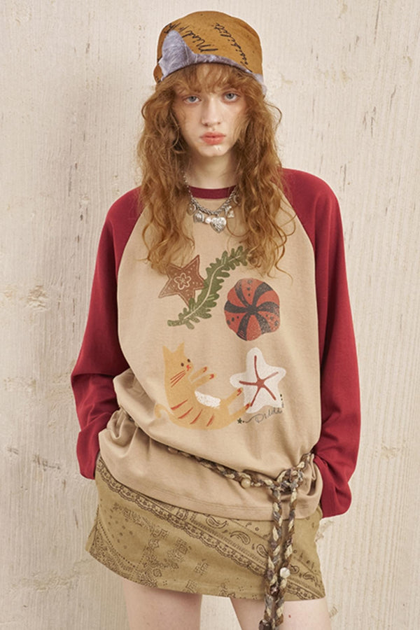 Ocean Kitten Thin Long Sleeve Top