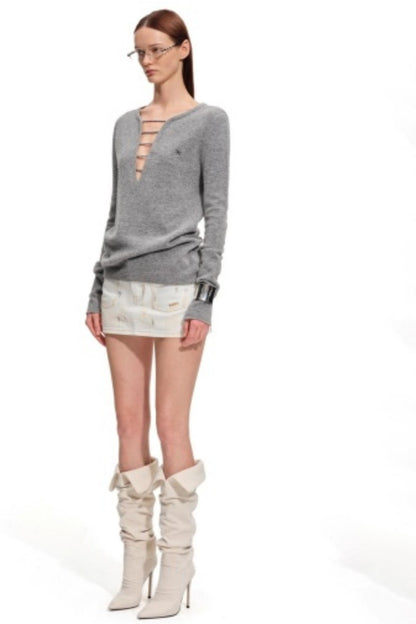 Alpaca Wool V-Neck Sweater