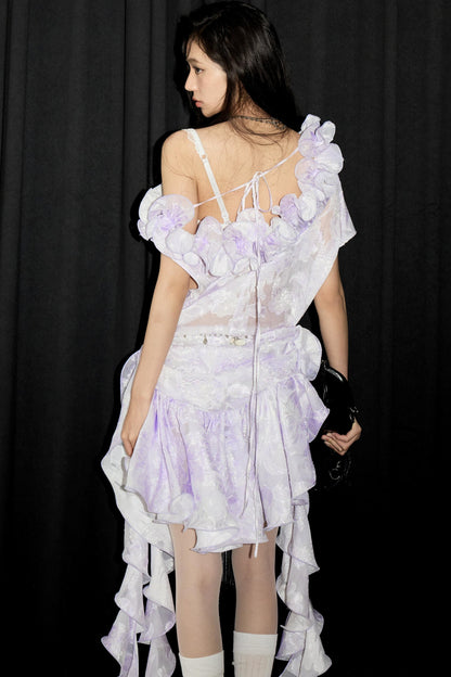 Charm Purple Ruffle Dress