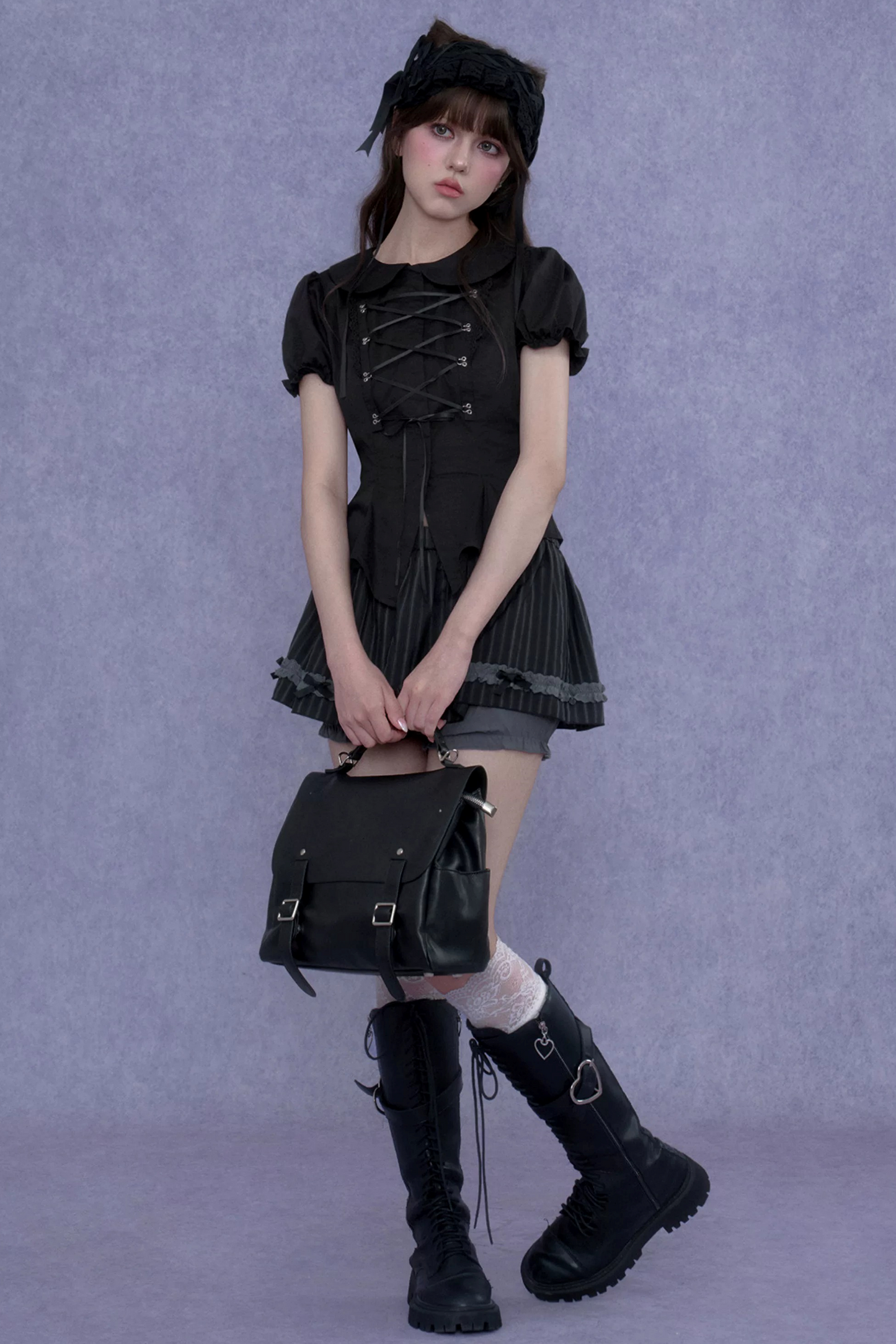 Dark Princess Puff Sleeve Blouse Set-Up