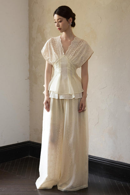 Lace V-Neck Summer Tee