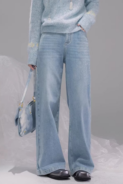 Jeans mit Sternenhimmel-Strasssteinen