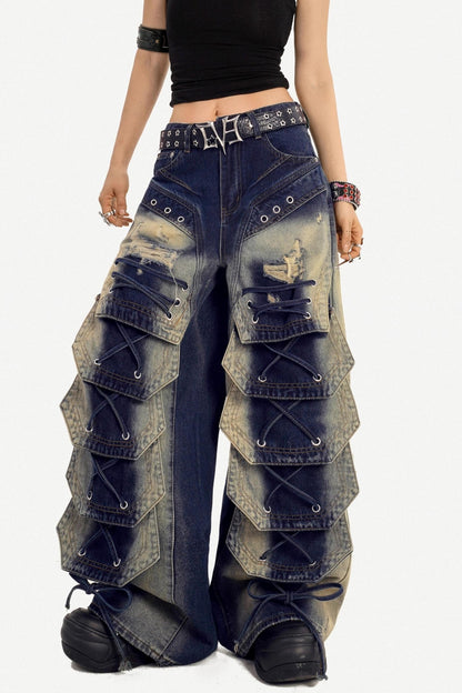 Vintage Washed Denim Pants