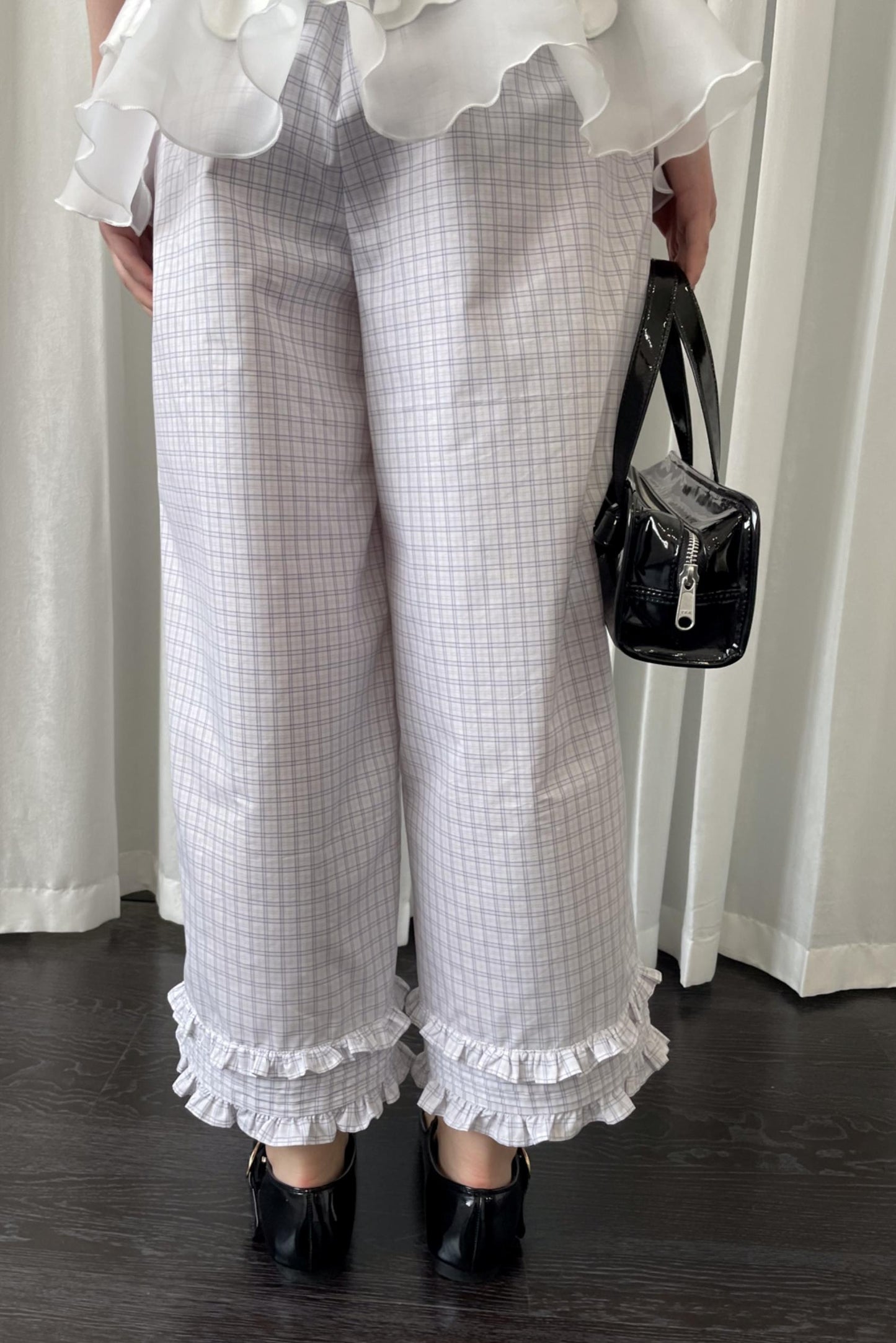 Lace Plaid Loose Fit Pants