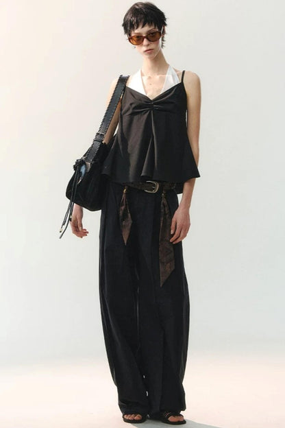 Silk Tie Waist Trousers