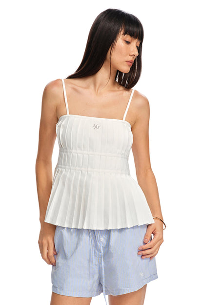 Pleated One-Shoulder Camisole