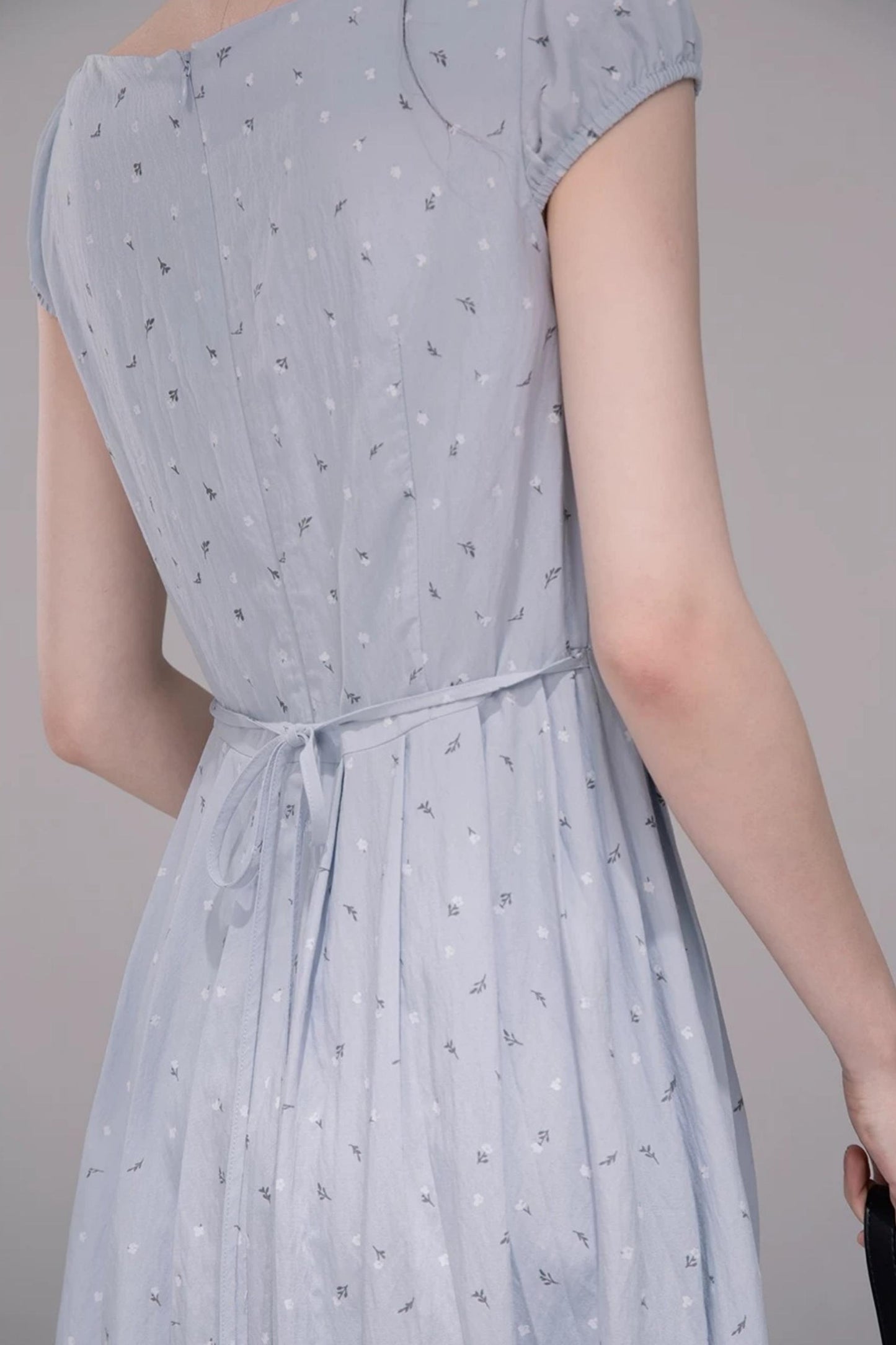 Misty Blue Ruffled Dress