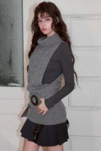 Turtleneck Sleeveless Sweater Vest