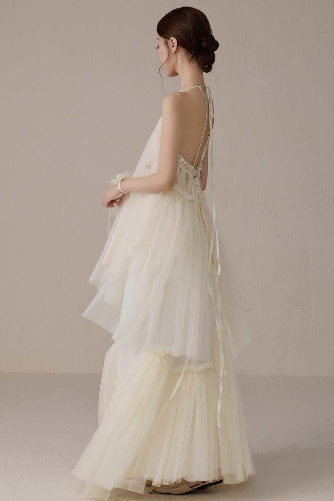 Floral Mesh Tie Neck Camisole