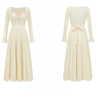 Trio French Heavy Knit Slim Long Dress